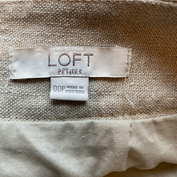 Ann Taylor LOFT Tan Linen A-Line Mini Skirt w/ White Trim Size XS - Picture 9 of 12